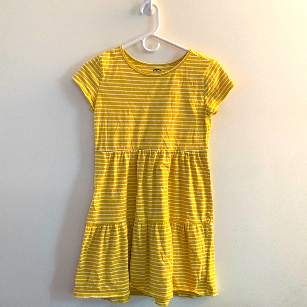 Girls Yellow Striped Dress